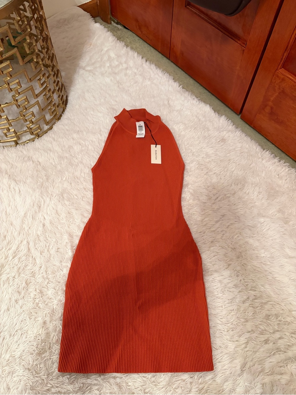 Aritzia Babaton Sculpt Knit Halter Sweater - Flame Red - Picture 4 of 4